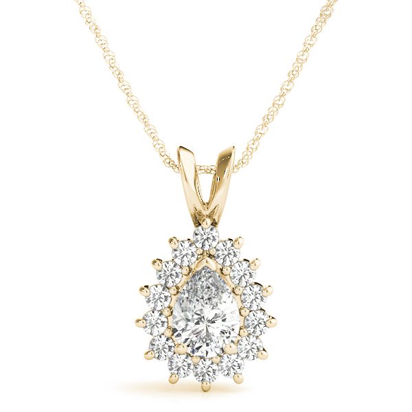 Fashionable and Alluring Pear Sapphire and Diamond Pendant Necklace ...