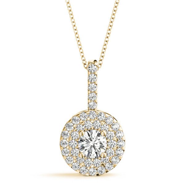 Spectacular and Luxury Round Halo Pendant Necklace - Illustrious Design ...