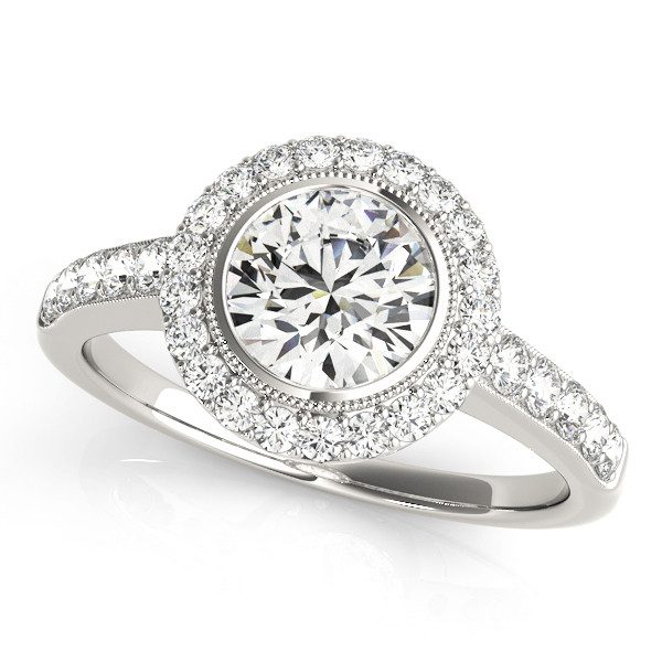 Desirable and Chic Round 1.0 CT Diamond Halo Ring Illustrious Design ...