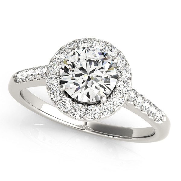 Elegant and Lovely Round Diamond Halo Engagement Ring - Illustrious ...