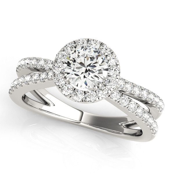 Attractive and Graceful Round Diamond Halo Engagement Ring