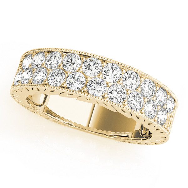 Men's White Pave Diamond Wedding Band - 18k Gold Over Sterling Silver, Size 8-13