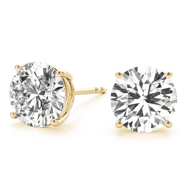 Classic Round Solitaire Diamond Earrings