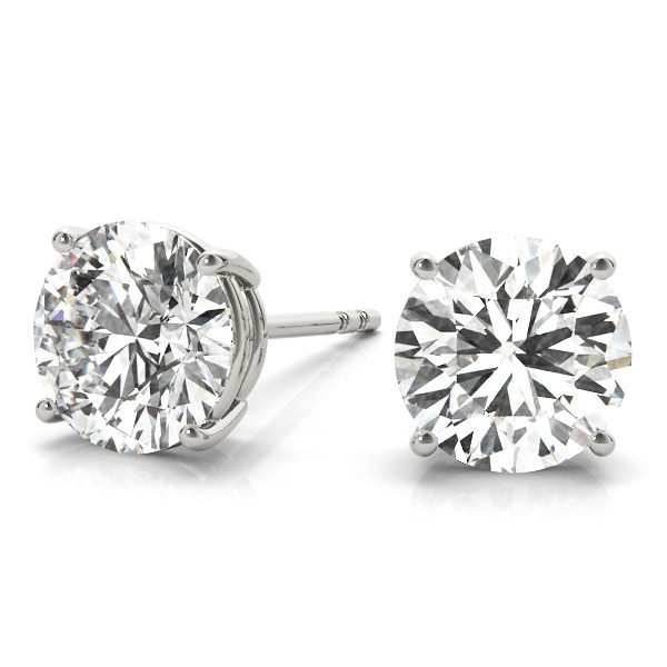 Classic Round Solitaire Diamond Earrings